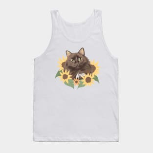 Cat and Sunflowers Tank Top